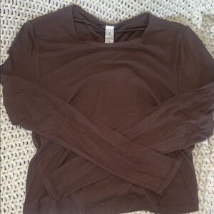 Yogalicious Long Sleeve workout Top - Brown